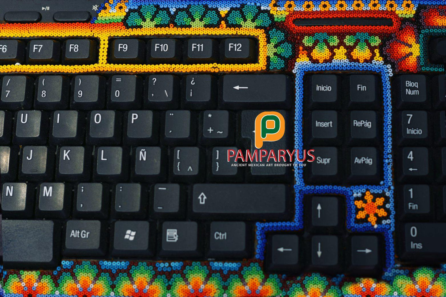 Computer Huichol Beaded Keyboard Arte Huichol - Pamparyus