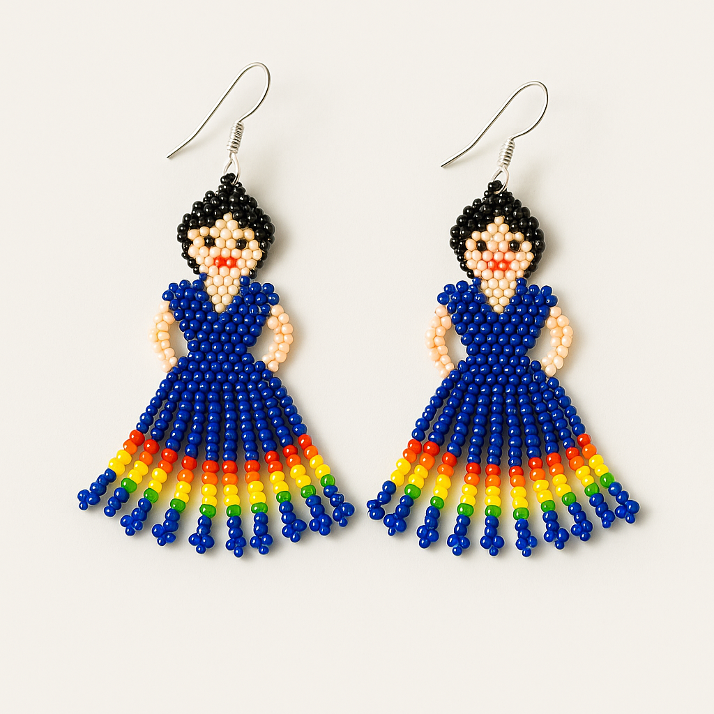 Aretes Huichol Bailarina