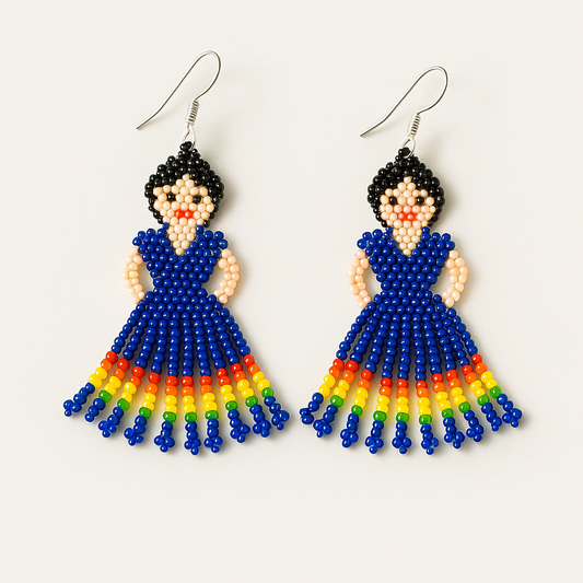 Aretes Huichol Bailarina