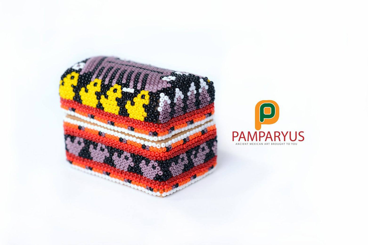 Mini Wooden box Huichol Beaded Arte Huichol - Pamparyus 