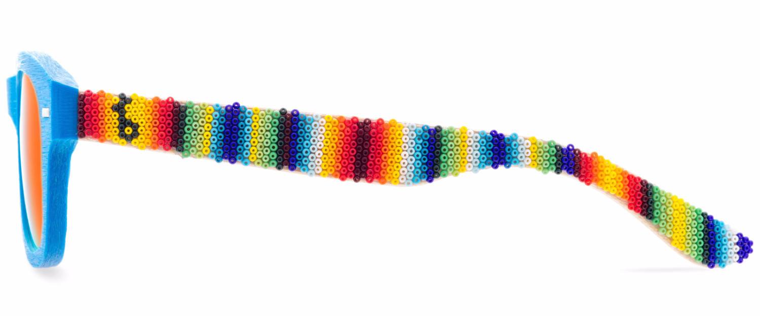 Glasses Huichol Colors Sky Blue Arte Huichol - Pamparyus 