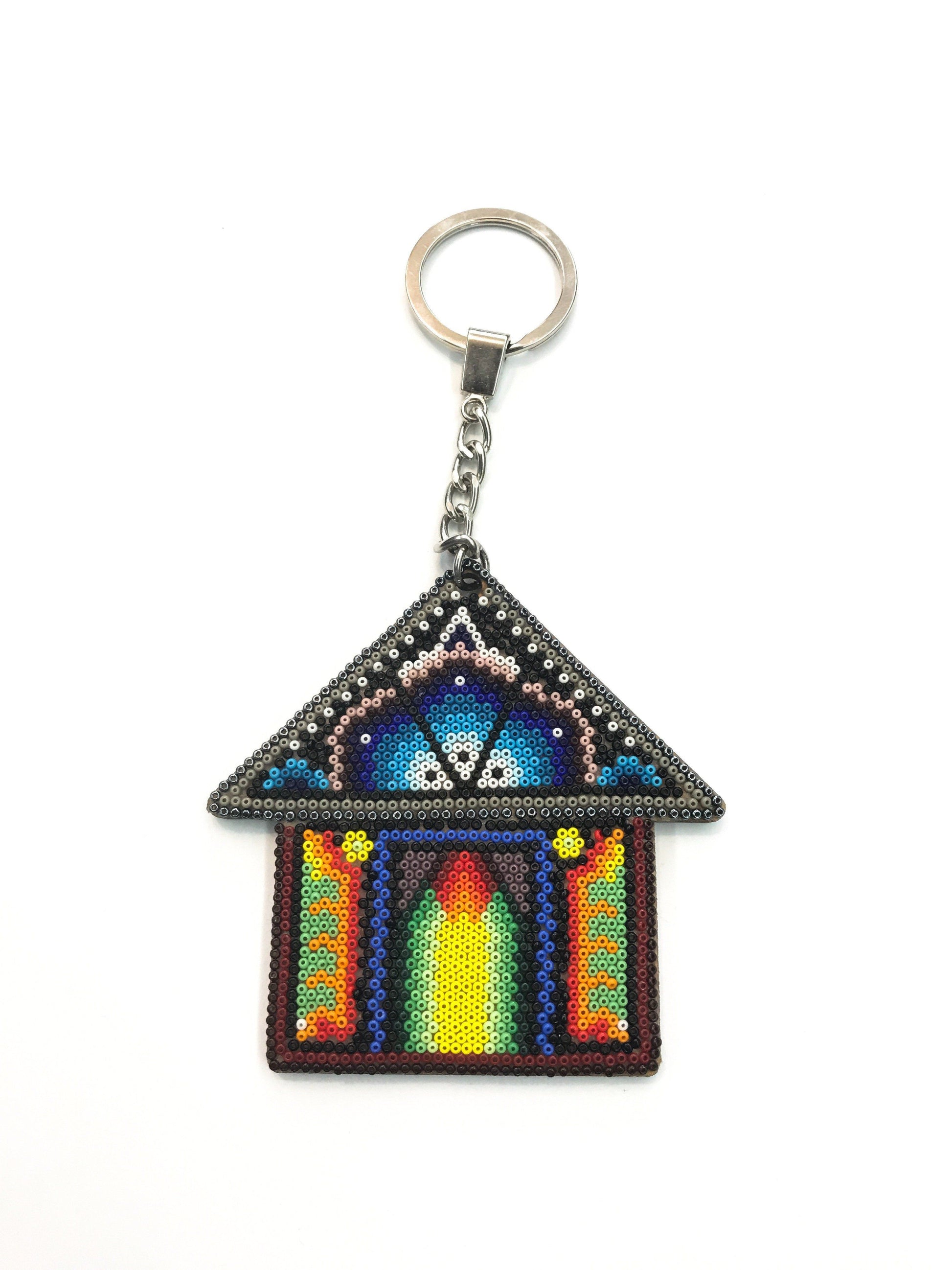 Llavero Casa Huichol Pamparyus Arte Huichol - Pamparyus 