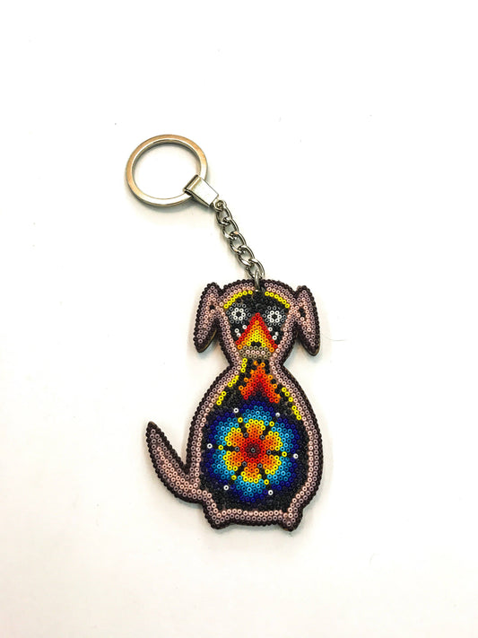 Llavero Perro Huichol Pamparyus Arte Huichol - Pamparyus 