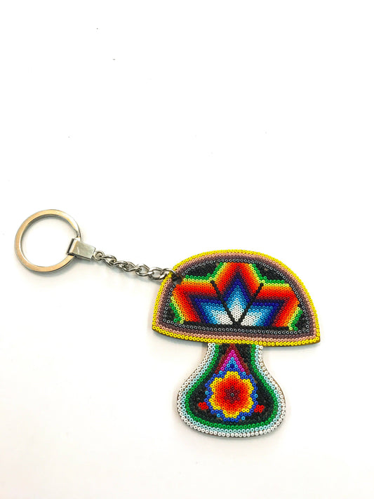 Llavero Hongo Huichol Pamparyus Arte Huichol - Pamparyus 