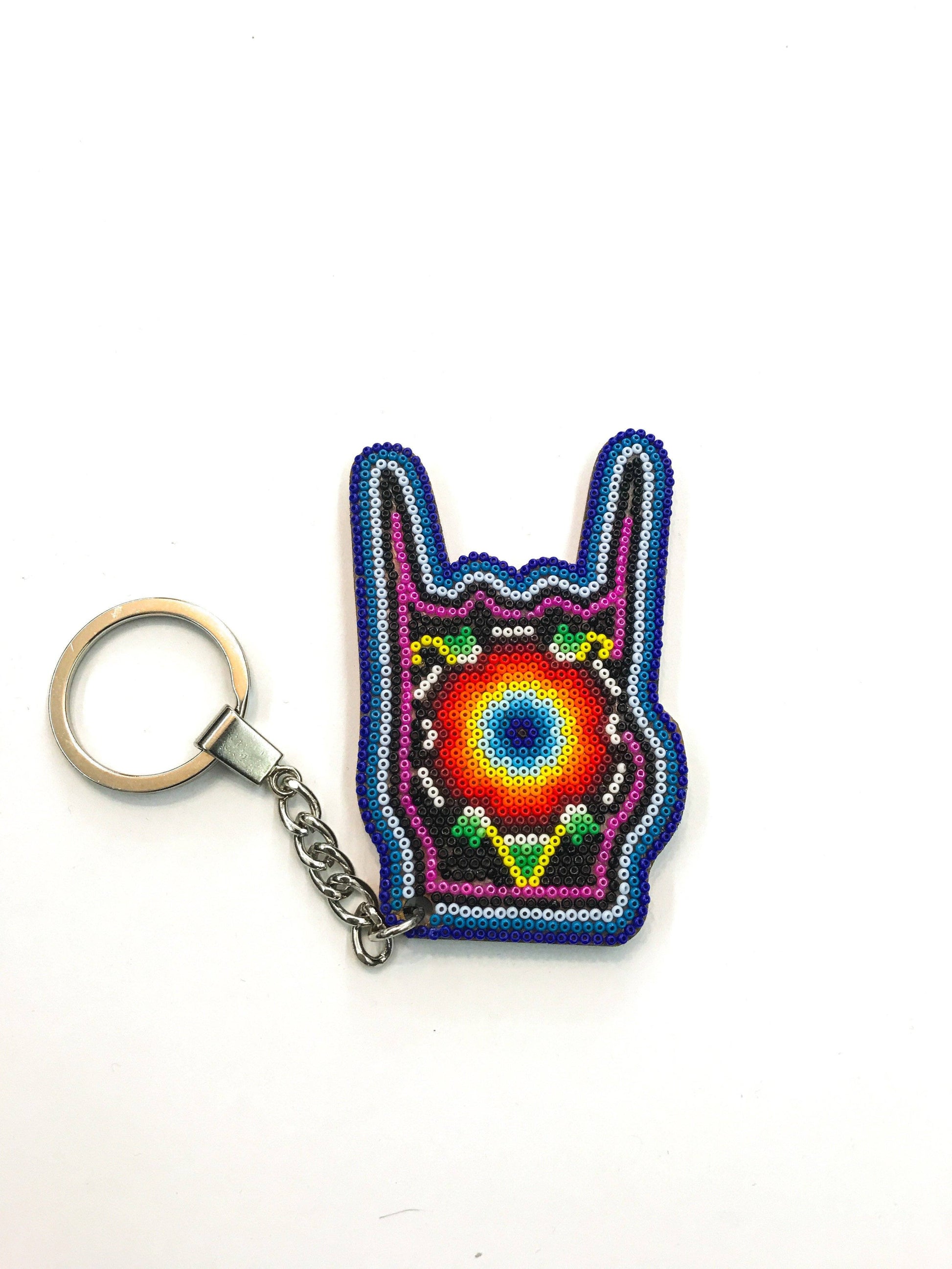 Llavero Rock and Roll Huichol Pamparyus Arte Huichol - Pamparyus 