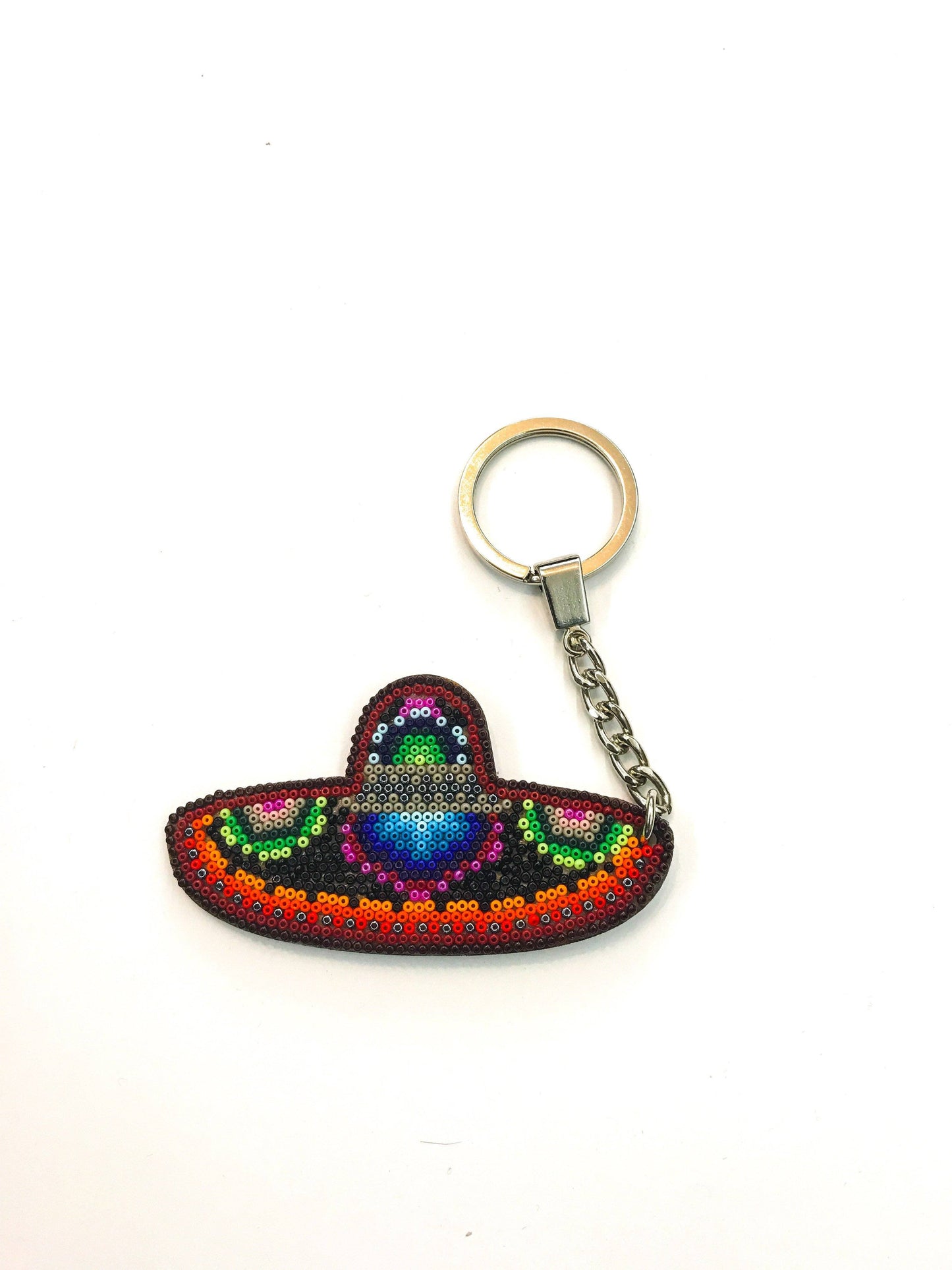 Llavero  Sombrero Huichol Pamparyus Arte Huichol - Pamparyus 