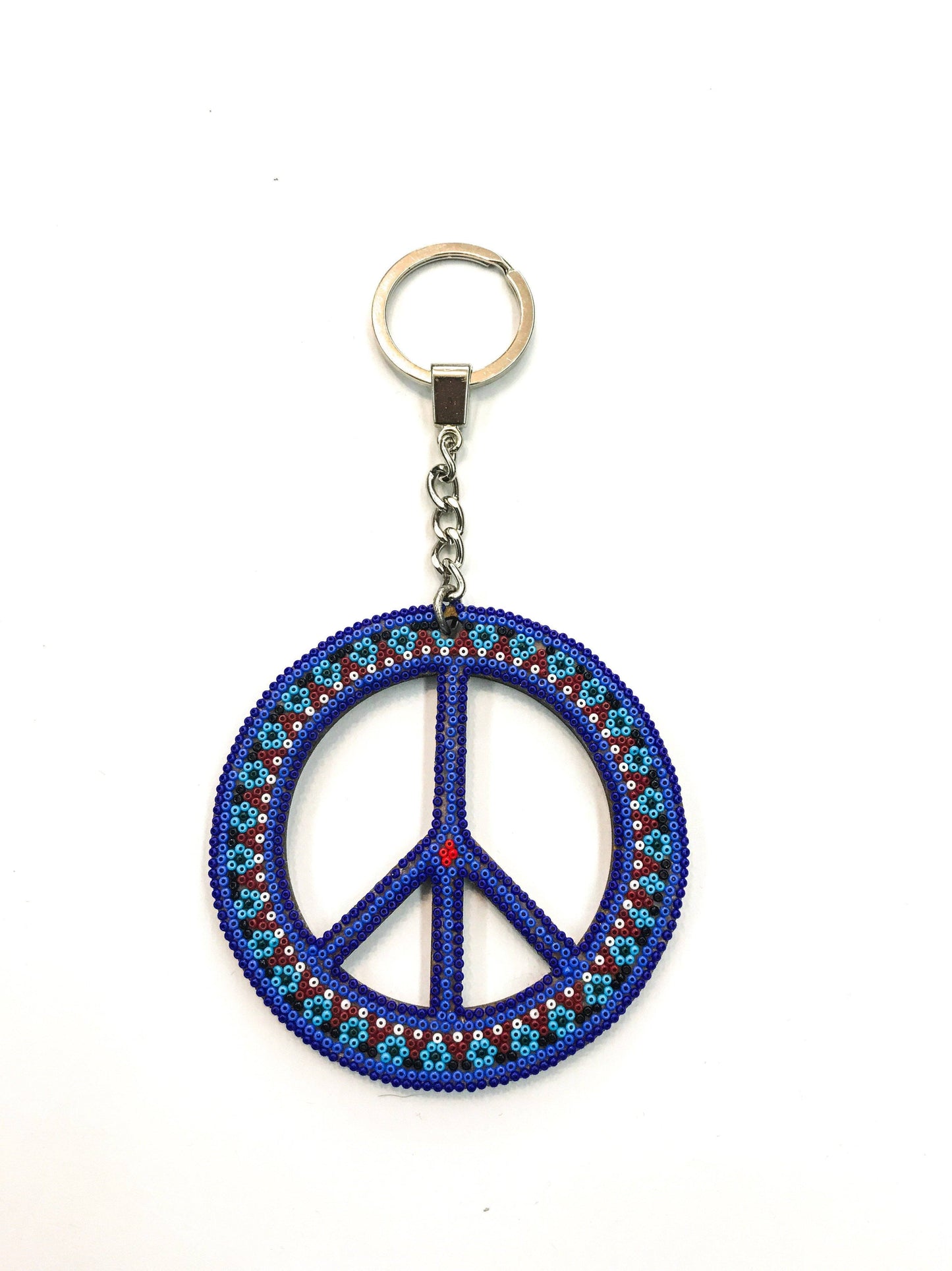 Llavero Amor y Paz Huichol Pamparyus Arte Huichol - Pamparyus 