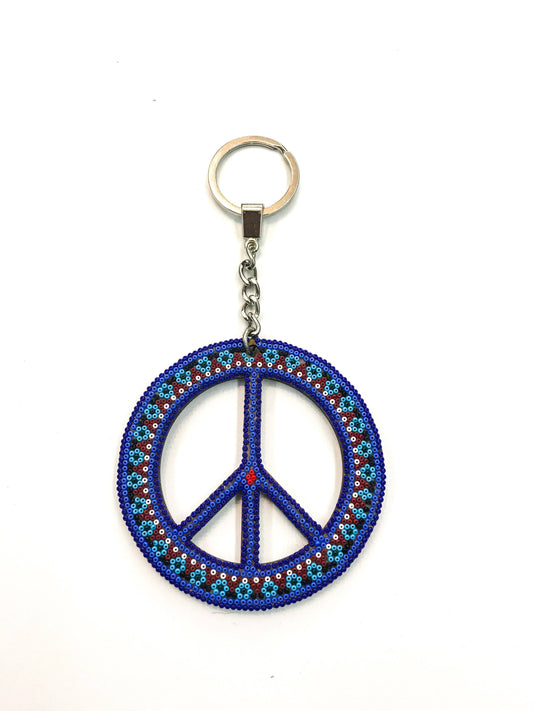 Llavero Amor y Paz Huichol Pamparyus Arte Huichol - Pamparyus 