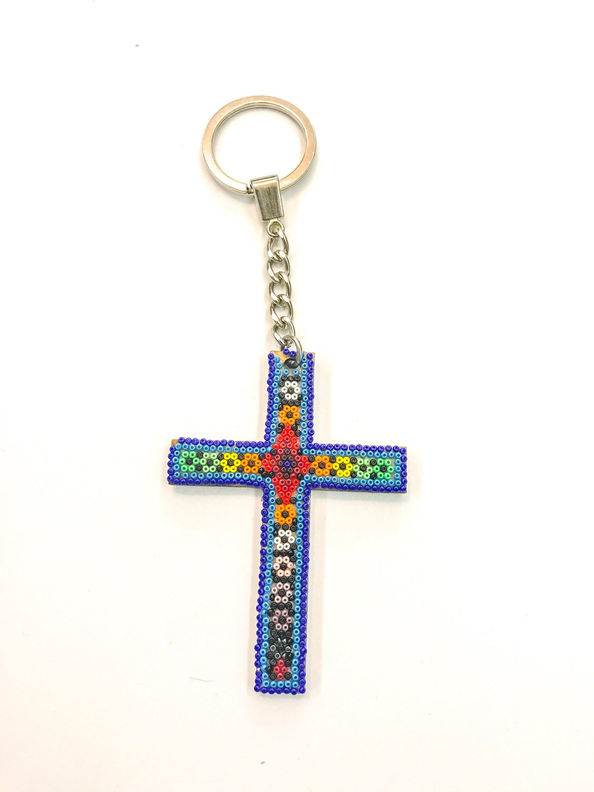 Llavero Cruz Huichol Pamparyus Arte Huichol - Pamparyus 