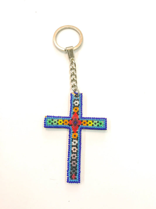 Llavero Cruz Huichol Pamparyus Arte Huichol - Pamparyus 