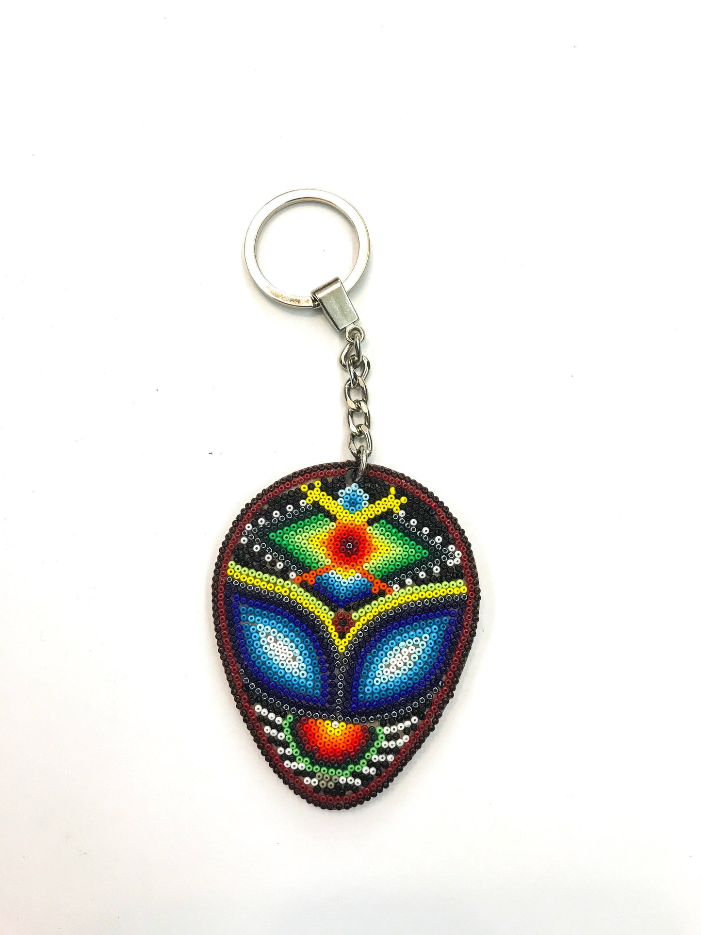 Llavero Alien Huichol Pamparyus Arte Huichol - Pamparyus 