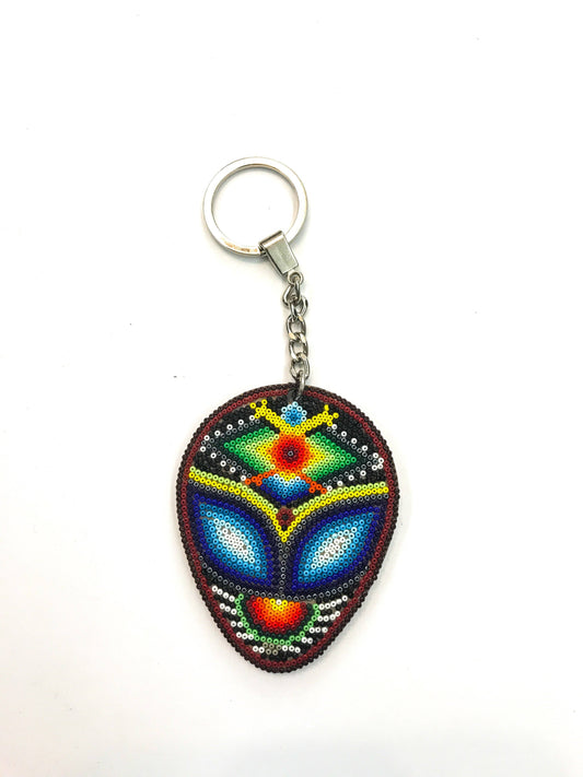 Llavero Alien Huichol Pamparyus Arte Huichol - Pamparyus 