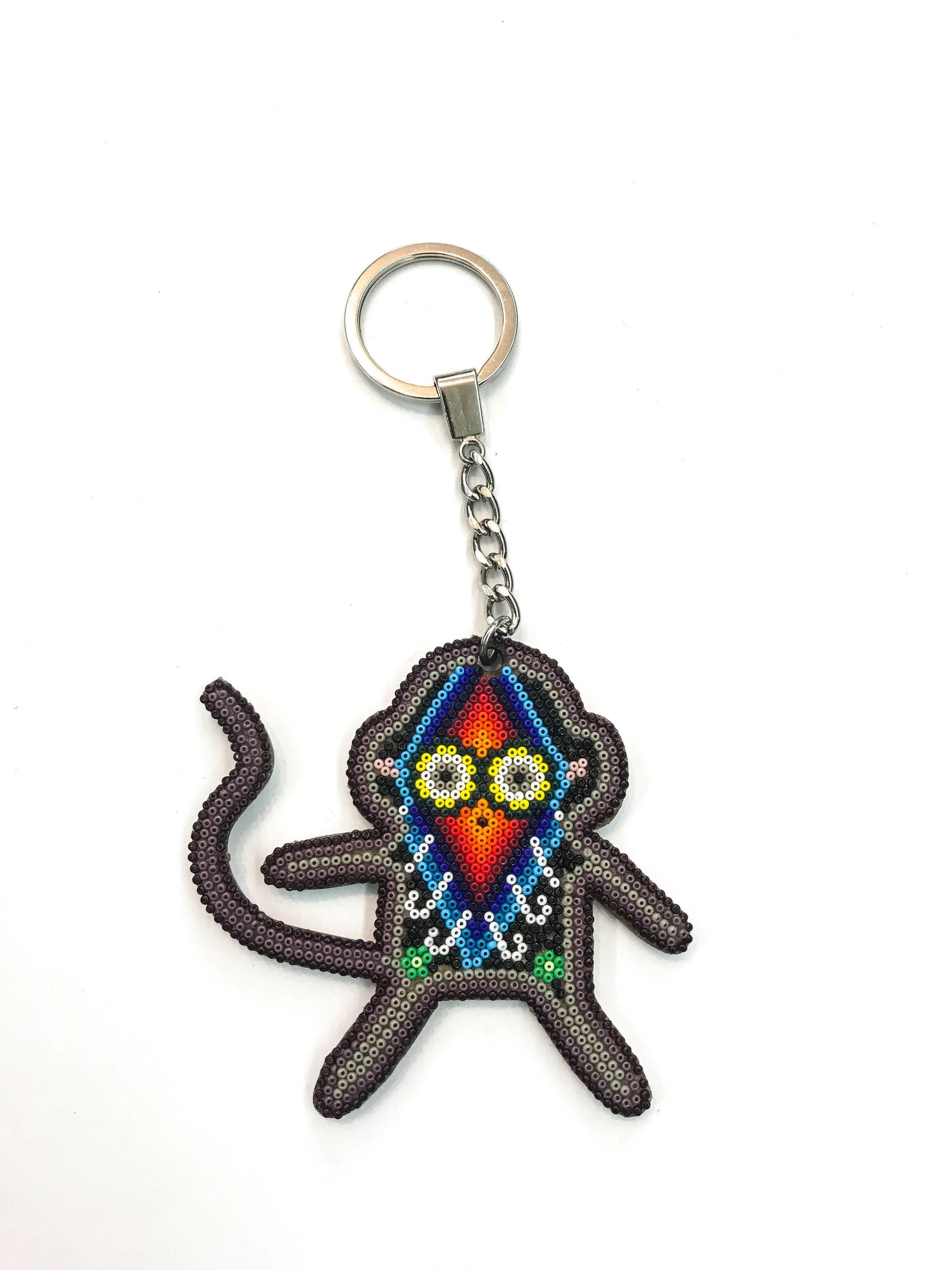 Llavero Changuito Huichol Pamparyus Arte Huichol - Pamparyus 