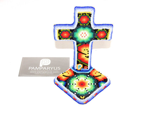 Cruz con base Huichol Arte Huichol - Pamparyus 