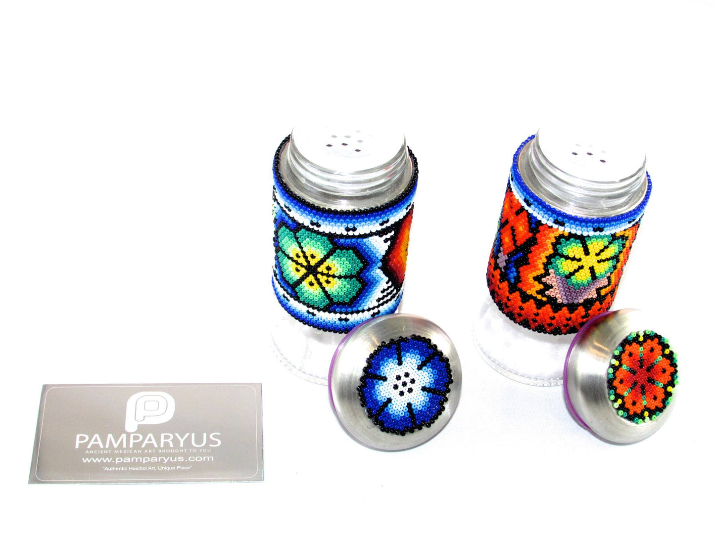 Salero y Pimientero Huichol Arte Huichol - Pamparyus 