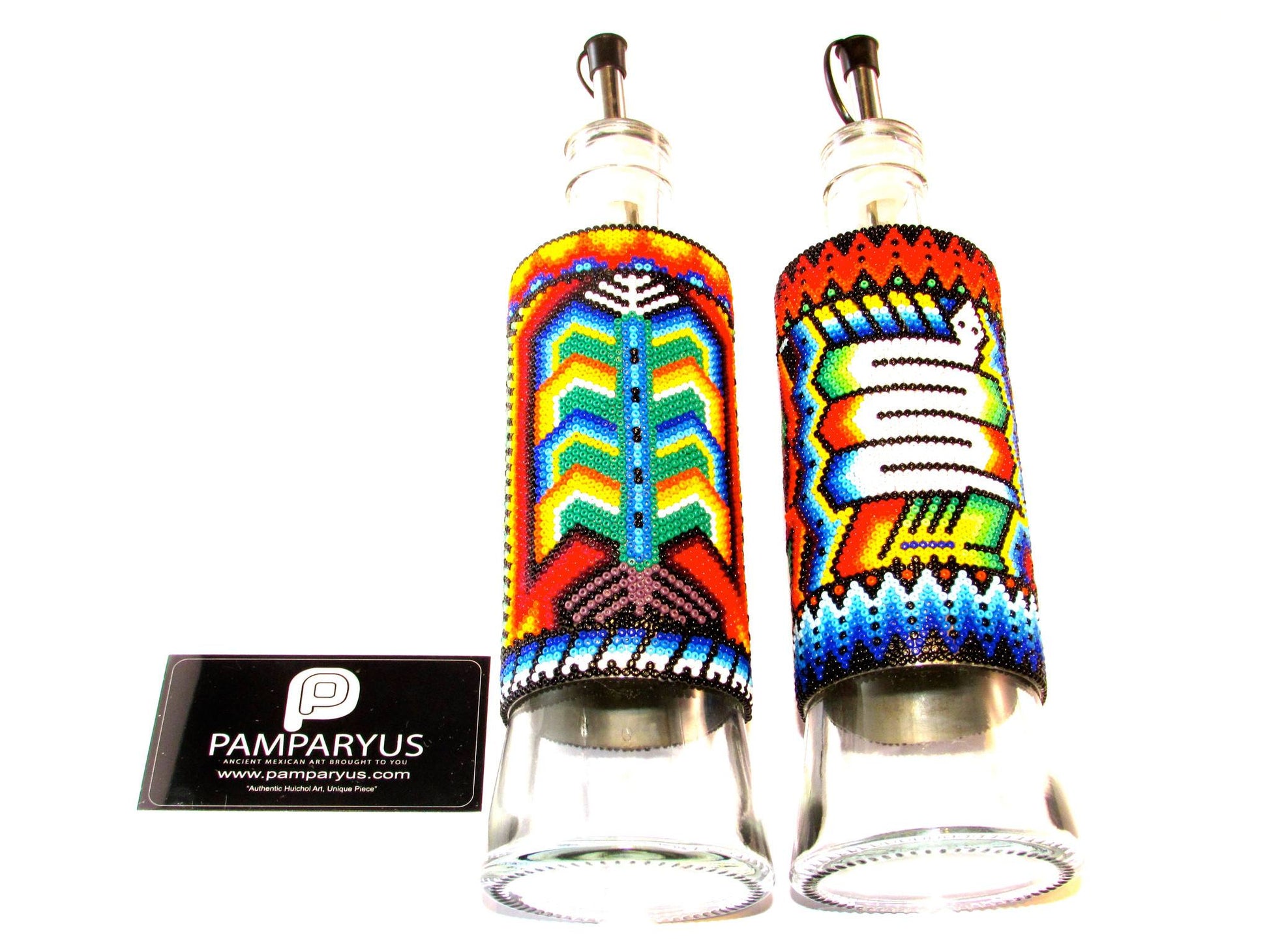 Aceitera y Vinagrera Huichol Arte Huichol - Pamparyus 