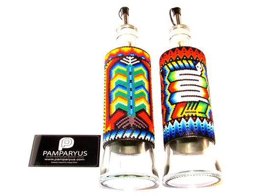 Aceitera y Vinagrera Huichol Arte Huichol - Pamparyus 