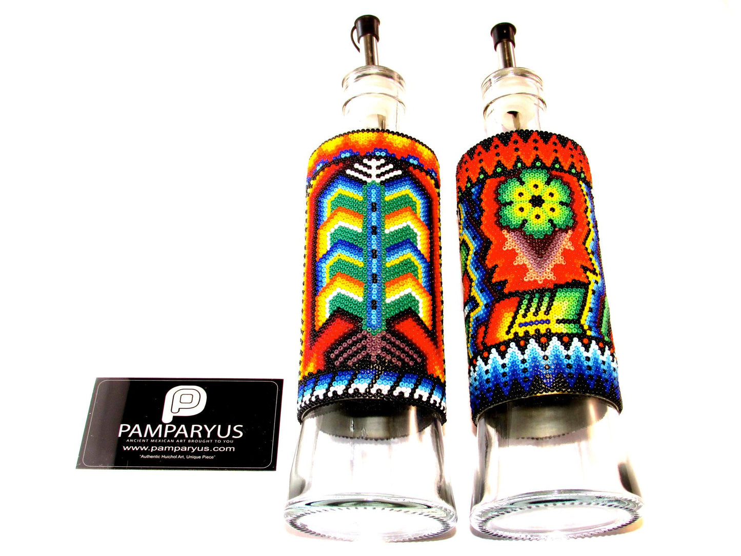 Aceitera y Vinagrera Huichol Arte Huichol - Pamparyus 