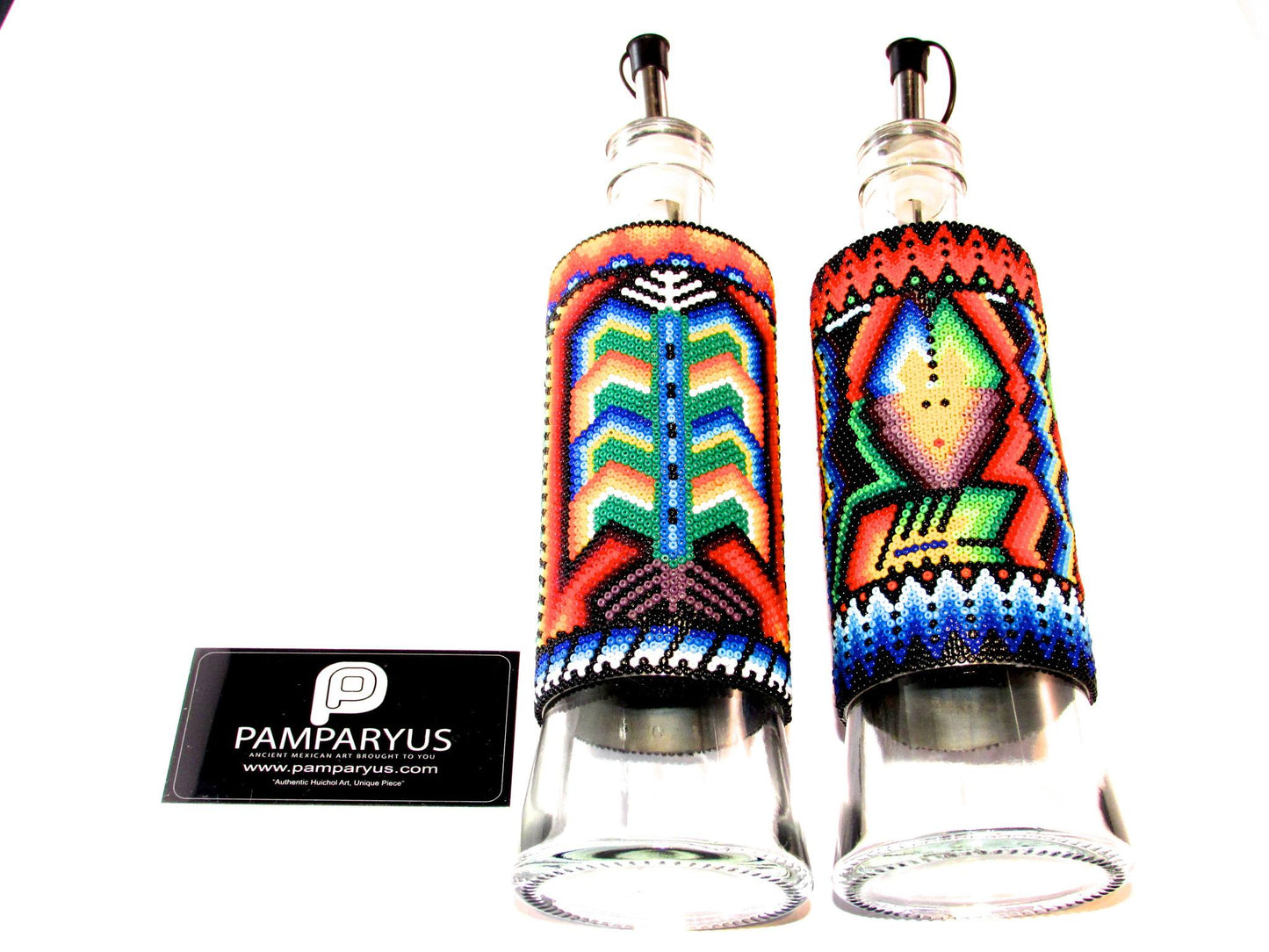 Aceitera y Vinagrera Huichol Arte Huichol - Pamparyus 