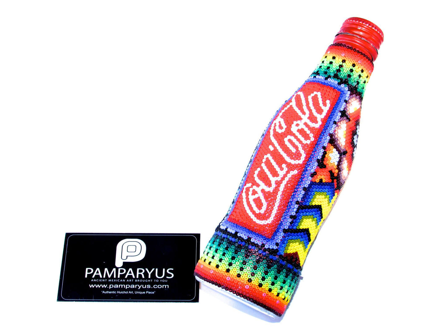 Botella de Coca Cola Huichol Arte Huichol - Pamparyus 