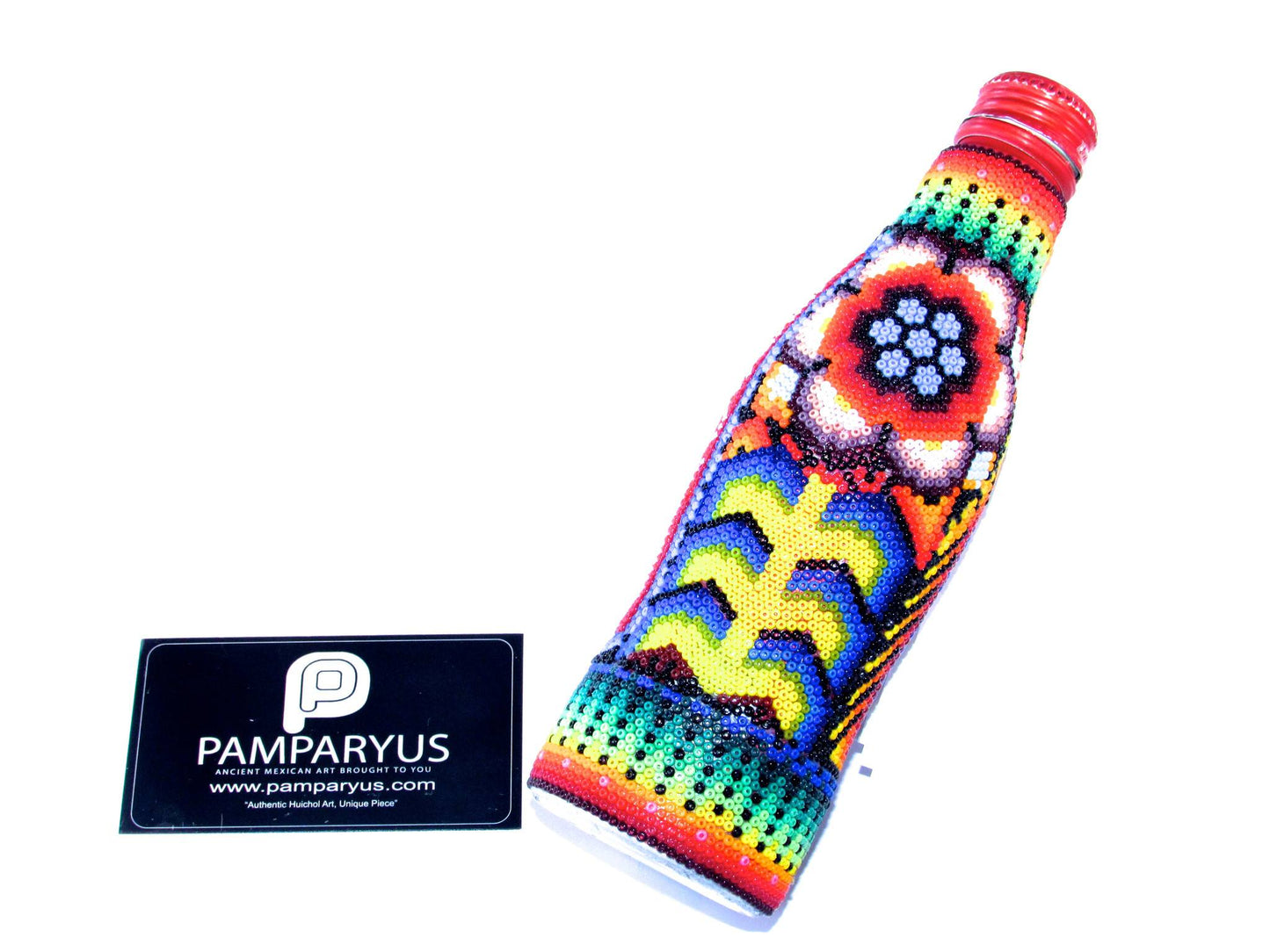 Botella de Coca Cola Huichol Arte Huichol - Pamparyus 
