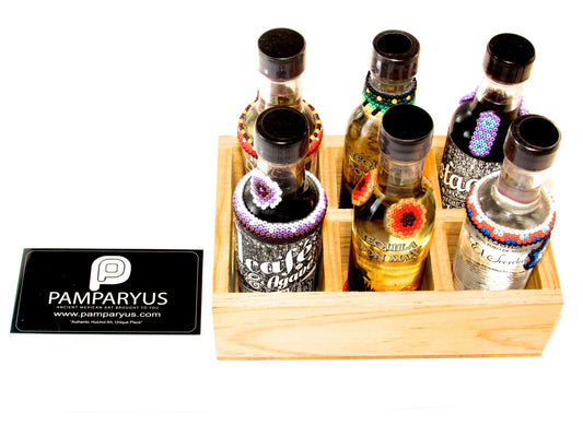 Set de 6 Botellas Huichol Arte Huichol - Pamparyus 