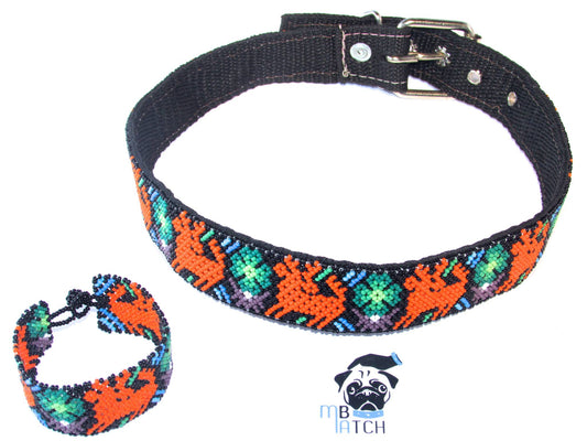 Collar de Perro Huichol #16 Talla Extra Grande (55-68cm) Arte Huichol - Pamparyus 