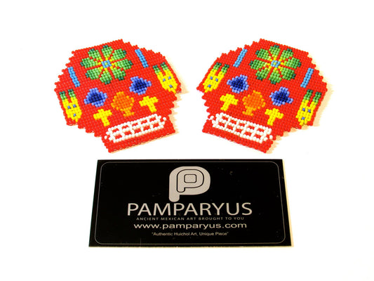 Parches Cráneo Huichol Arte Huichol - Pamparyus 