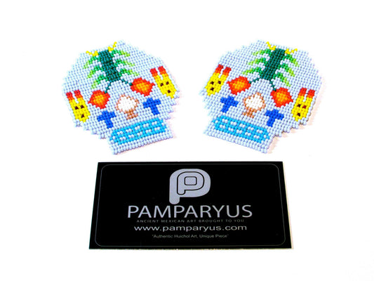 Parches Cráneo Huichol Arte Huichol - Pamparyus 