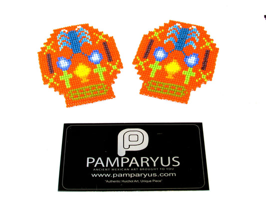 Parches Cráneo Huichol Arte Huichol - Pamparyus 
