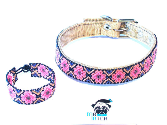 Collar de Perro Huichol #12 Talla Mediana (43-52cm) Arte Huichol - Pamparyus 