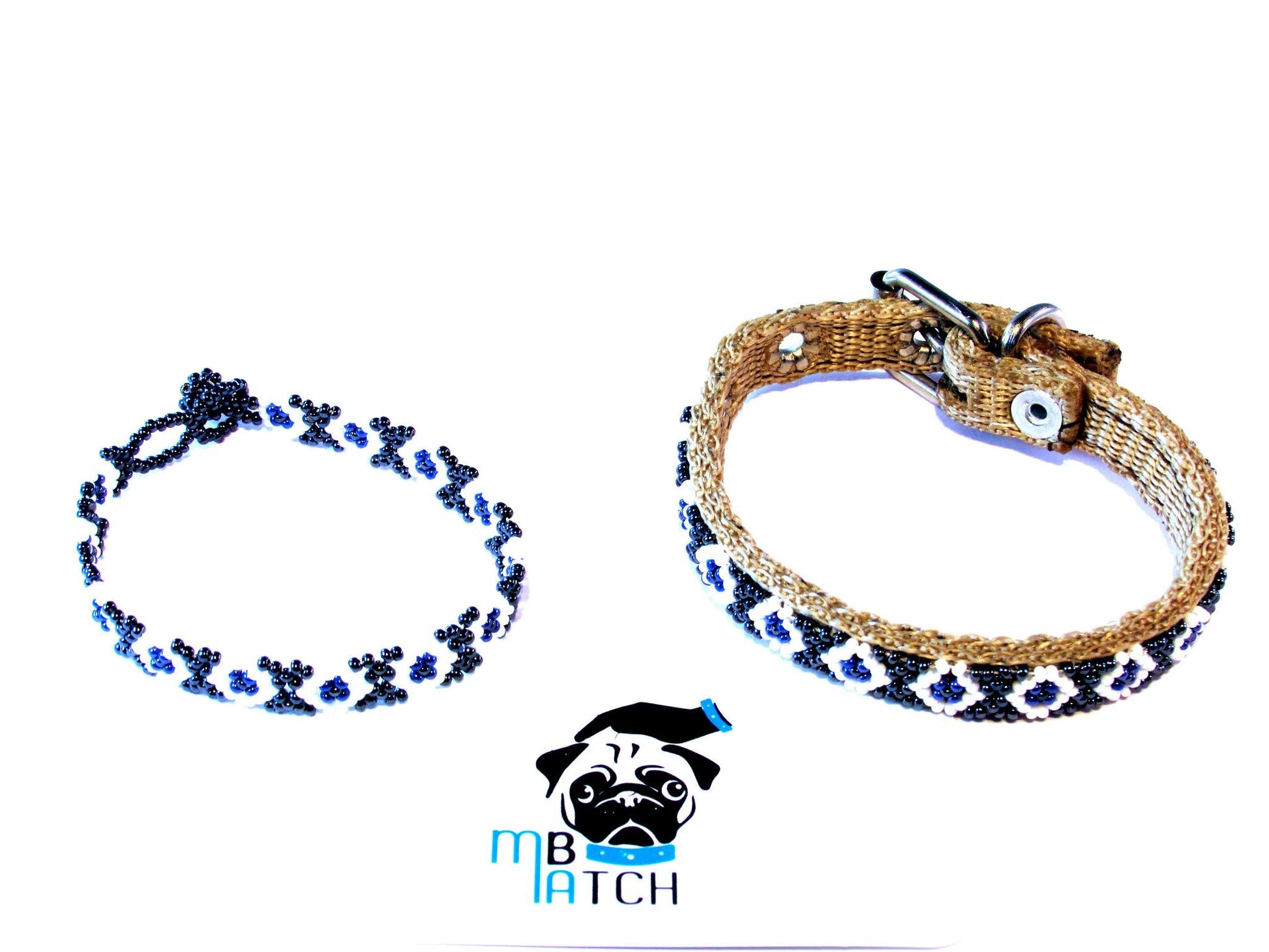 Collar de Perro/Gato Huichol #3 Talla Mini (21-26cm) Arte Huichol - Pamparyus 