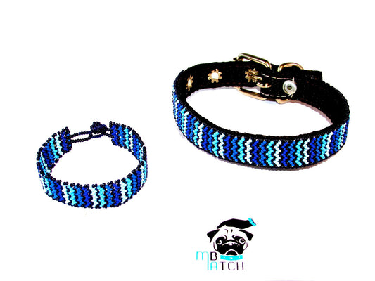 Collar de Perro Huichol #7 Talla Chica (33-40cm) Arte Huichol - Pamparyus 