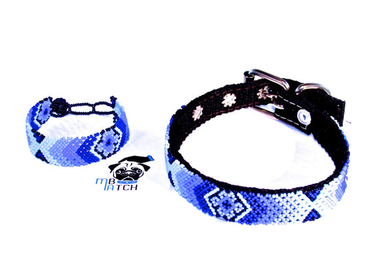 Collar de Perro Huichol #7 Talla Chica (33-40cm) Arte Huichol - Pamparyus 