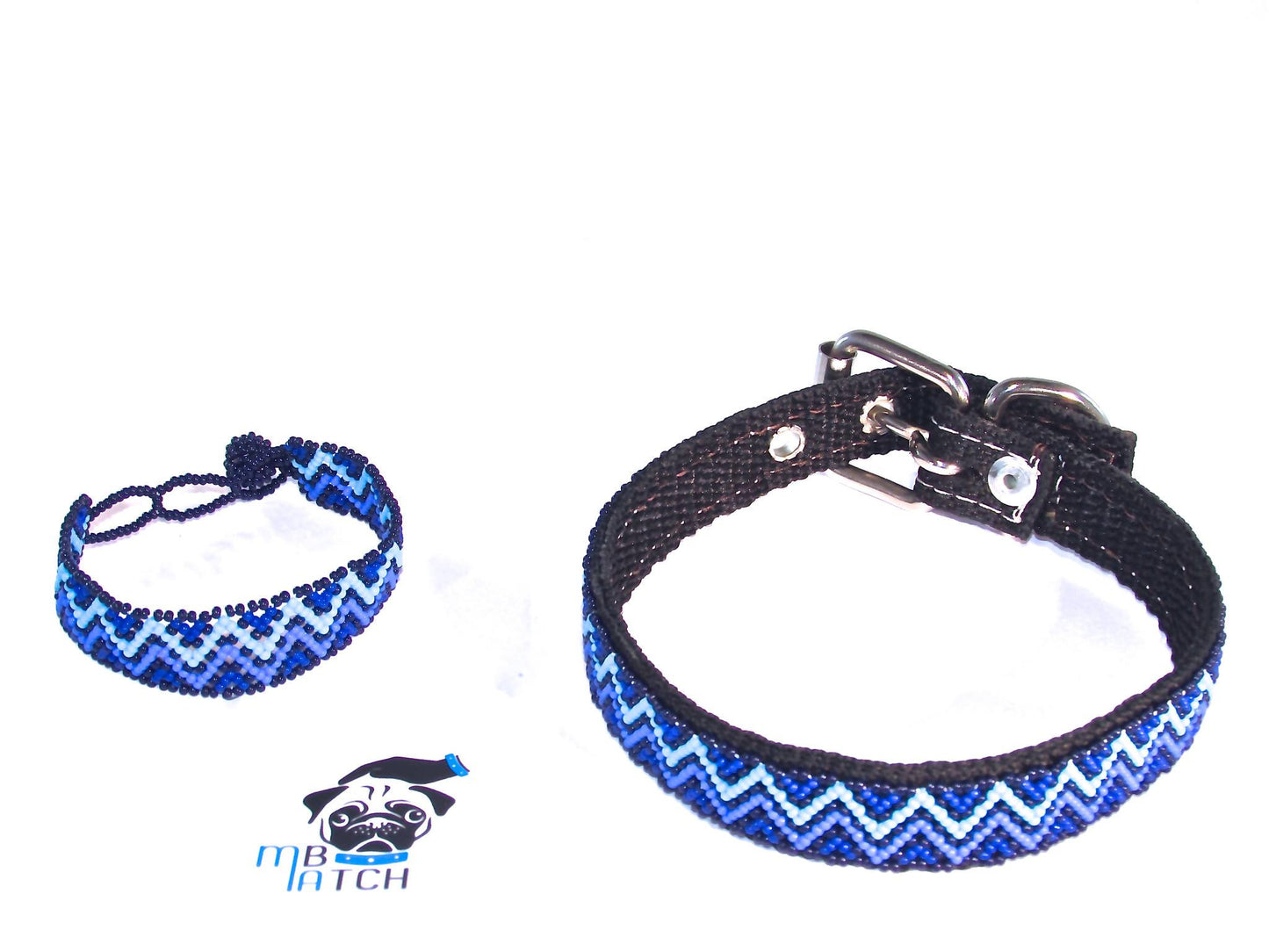 Collar de Perro Huichol #7 Talla Chica (33-40cm) Arte Huichol - Pamparyus 