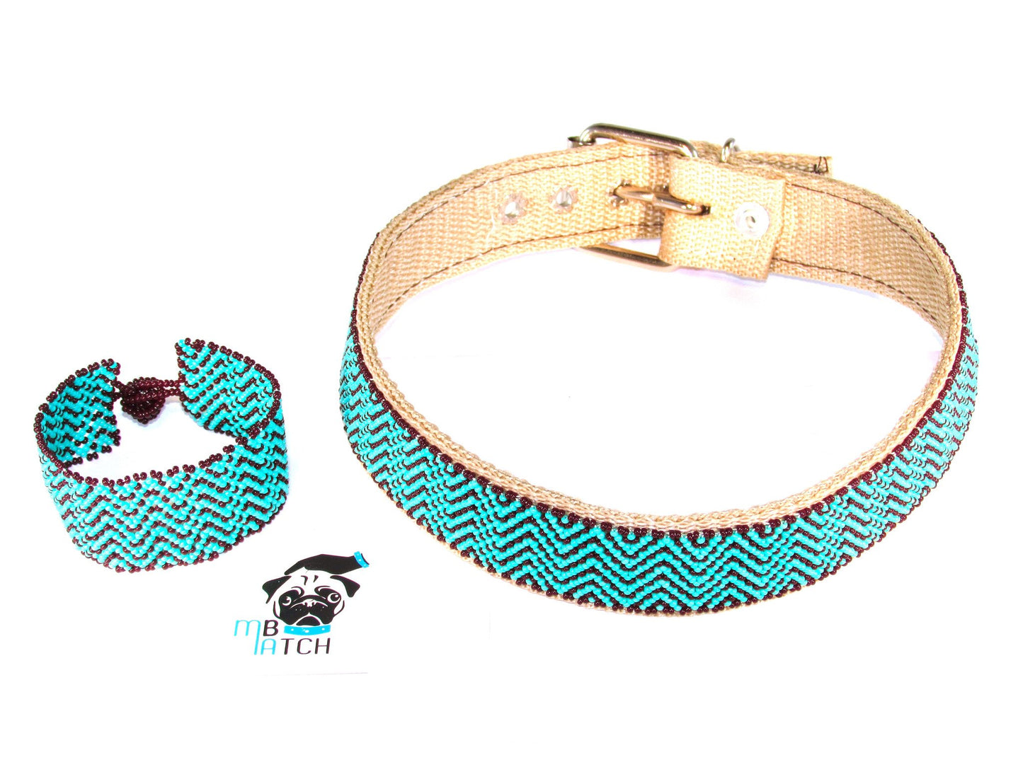 Collar de Perro Huichol #14 Talla Grande (49-61cm) Arte Huichol - Pamparyus 