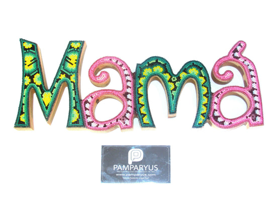 Letrero Mamá Huichol Arte Huichol - Pamparyus 