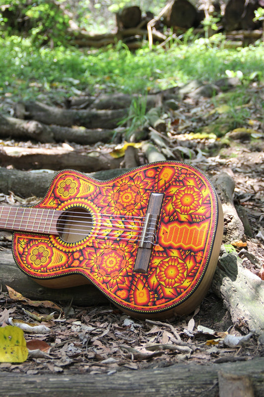 Guitarra Pamparyus Corchea Huichol Arte Huichol - Pamparyus 