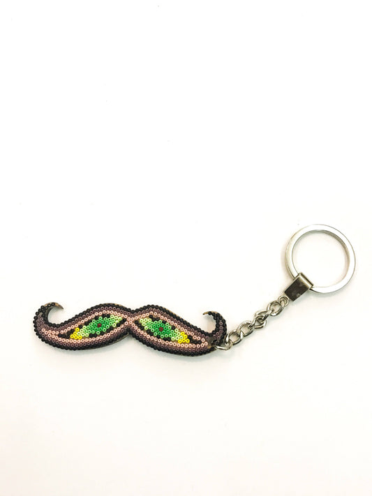 Llavero Bigotes Huichol Pamparyus Arte Huichol - Pamparyus 