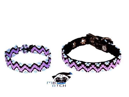 Collar de Perro/Gato Huichol #3 Talla Mini (21-26cm) Arte Huichol - Pamparyus 