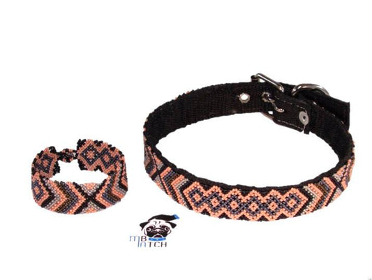 Collar de Perro Huichol #12 Talla Mediana (43-52cm) Arte Huichol - Pamparyus 